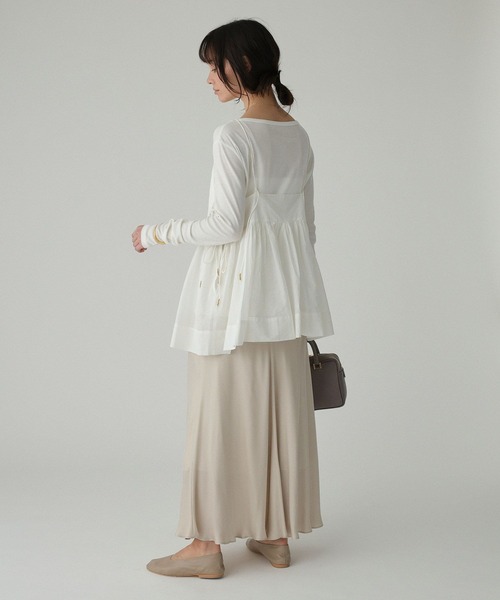 BABYLONE(バビロン)の「シアーオーガンキャミ(キャミソール・レディース・チャコール/ホワイト・フリー)」の8枚目の写真