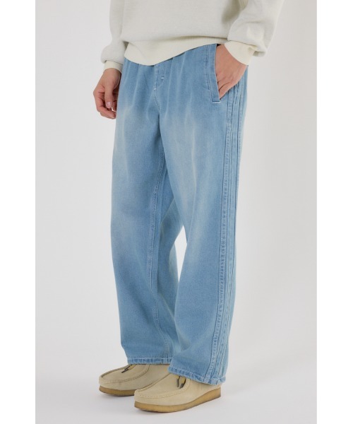 RODEO CROWNS WIDE BOWL（ロデオクラウンズワイドボウル）の「デニムトラックパンツ（デニムパンツ・メンズ・ブラック/アイボリー/ライトブルー・MEDIUM/LARGE）」の8枚目の写真