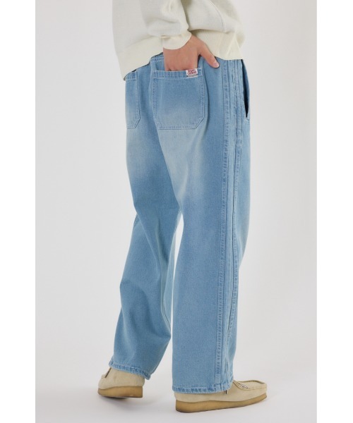 RODEO CROWNS WIDE BOWL（ロデオクラウンズワイドボウル）の「デニムトラックパンツ（デニムパンツ・メンズ・ブラック/アイボリー/ライトブルー・MEDIUM/LARGE）」の10枚目の写真