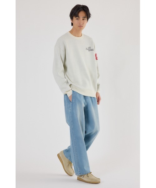 RODEO CROWNS WIDE BOWL（ロデオクラウンズワイドボウル）の「デニムトラックパンツ（デニムパンツ・メンズ・ブラック/アイボリー/ライトブルー・MEDIUM/LARGE）」の11枚目の写真