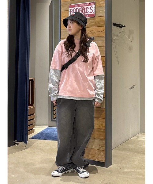 RODEO CROWNS WIDE BOWL(ロデオクラウンズワイドボウル)の「デニムトラックパンツ(デニムパンツ・メンズ・ブラック/アイボリー/ライトブルー・MEDIUM/LARGE)」の5枚目の写真