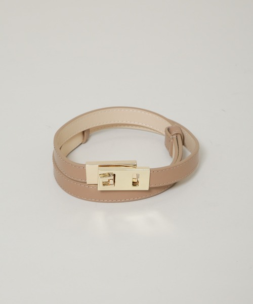 NANO universe（ナノユニバース）の「ターンロックレザーベルト（ベルト・レディース・ブラック/ベージュ・FREE）」の3枚目の写真