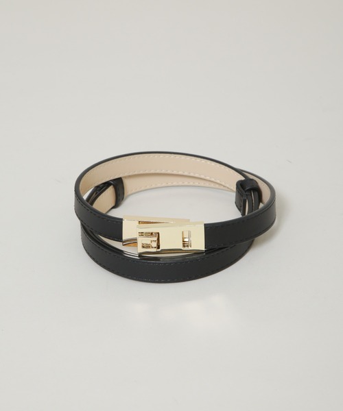 NANO universe（ナノユニバース）の「ターンロックレザーベルト（ベルト・レディース・ブラック/ベージュ・FREE）」の5枚目の写真