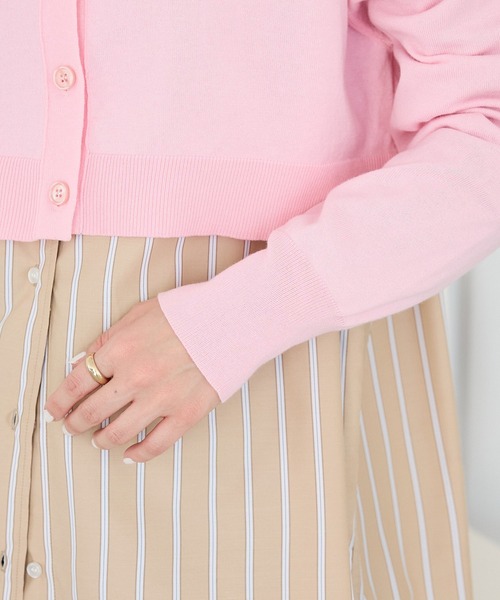 CRAFT STANDARD BOUTIQUE(クラフトスタンダードブティック)の「選べる丈/UVカット/クルーネックカーディガン◆(カーディガン/ボレロ・レディース・グレイッシュベージュ/ブルー/杢グレー/ピンク・L/M)」の16枚目の写真