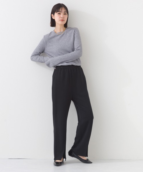 OMNES(オムネス)の「ソフトポンチフロントスリットパンツ 花粉リリース付(その他パンツ・レディース・ブラック/ベージュ・FREE)」の14枚目の写真