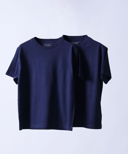 FFEIN(フェイン)の「【8色展開/2枚セット】リブ幅で選ぶ2スタイルパック短丈TEE 綿100%コーマ糸(Tシャツ/カットソー・メンズ・ブラック/アッシュグレー/レモンイエロー/ダークグリーン/ネイビー/ロイヤルブルー/ホワイト/レッド・SMALL/MEDIUM/LARGE)」の5枚目の写真