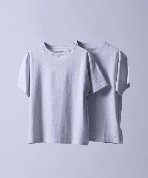 FFEIN(フェイン)の「【8色展開/2枚セット】リブ幅で選ぶ2スタイルパック短丈TEE 綿100%コーマ糸(Tシャツ/カットソー・メンズ・ブラック/アッシュグレー/レモンイエロー/ダークグリーン/ネイビー/ロイヤルブルー/ホワイト/レッド・SMALL/MEDIUM/LARGE)」の3枚目の写真