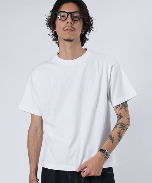 FFEIN(フェイン)の「【8色展開/2枚セット】リブ幅で選ぶ2スタイルパック短丈TEE 綿100%コーマ糸(Tシャツ/カットソー・メンズ・ブラック/アッシュグレー/レモンイエロー/ダークグリーン/ネイビー/ロイヤルブルー/ホワイト/レッド・SMALL/MEDIUM/LARGE)」の20枚目の写真