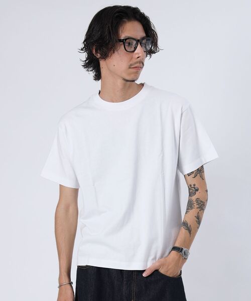 FFEIN(フェイン)の「【8色展開/2枚セット】リブ幅で選ぶ2スタイルパック短丈TEE 綿100%コーマ糸(Tシャツ/カットソー・メンズ・ブラック/アッシュグレー/レモンイエロー/ダークグリーン/ネイビー/ロイヤルブルー/ホワイト/レッド・SMALL/MEDIUM/LARGE)」の21枚目の写真