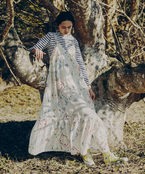 Freada/フリーダ フラワーハンカチ刺繍キャミドレス（ワンピース