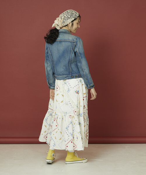 Freada（フリーダ）の「Freada/フリーダ フラワーハンカチ刺繍キャミドレス（ワンピース・レディース・ホワイト/ブラック・ONE SIZE）」の7枚目の写真