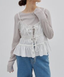 【umm.】ギャザーリボンキャミソール《WEB限定カラーあり》