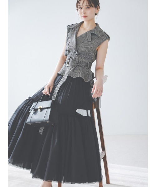 SNIDEL(スナイデル)の「トレンチチュールセットドレス(ワンピース・レディース・グレー/その他/ベージュ・1/0)」の3枚目の写真