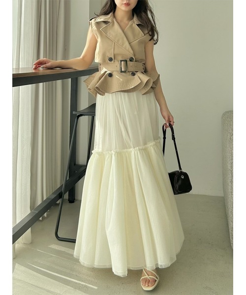 トレンチチュールセットドレス（ワンピース）｜SNIDEL（スナイデル）