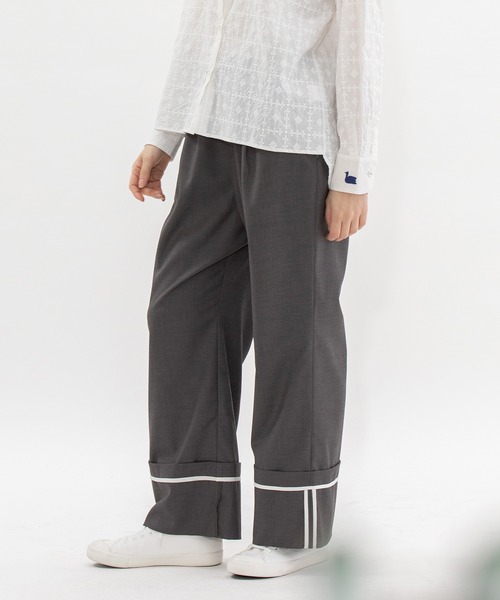 nop de nod(ノップドゥノッド)の「TRサージロールアップパイピングパンツ(その他パンツ・レディース・ダークグレー/ブラック/ネイビー・3)」の18枚目の写真