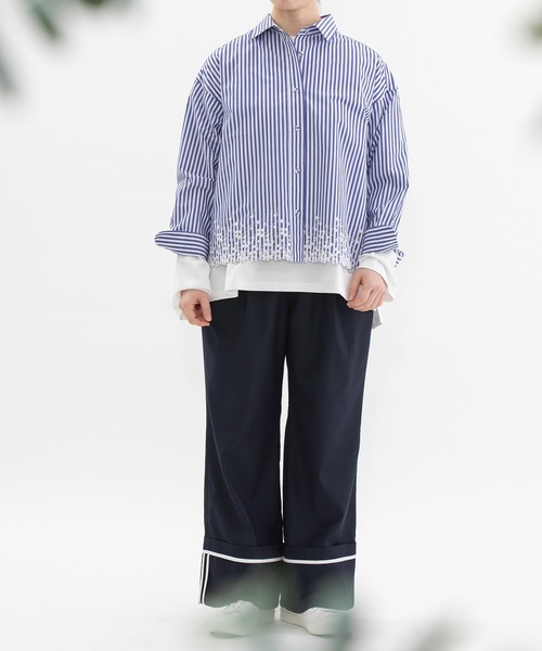 nop de nod(ノップドゥノッド)の「TRサージロールアップパイピングパンツ(その他パンツ・レディース・ダークグレー/ブラック/ネイビー・3)」の20枚目の写真