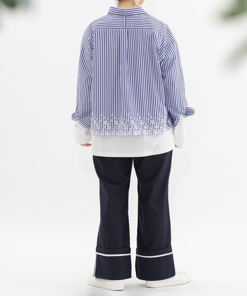 nop de nod(ノップドゥノッド)の「TRサージロールアップパイピングパンツ(その他パンツ・レディース・ダークグレー/ブラック/ネイビー・3)」の22枚目の写真