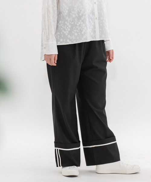 nop de nod(ノップドゥノッド)の「TRサージロールアップパイピングパンツ(その他パンツ・レディース・ダークグレー/ブラック/ネイビー・3)」の4枚目の写真