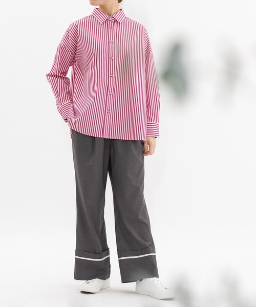 nop de nod(ノップドゥノッド)の「TRサージロールアップパイピングパンツ(その他パンツ・レディース・ダークグレー/ブラック/ネイビー・3)」の7枚目の写真