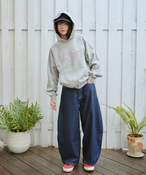 BROKEN BASE（ブロークンベース）の「Balloon Wide Stripe Denim / バルーンワイドストライプデニム（デニムパンツ・メンズ・ブラック/インディゴブルー・MEDIUM/LARGE）」の15枚目の写真