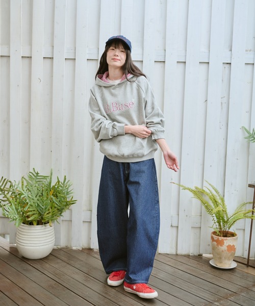 BROKEN BASE（ブロークンベース）の「Balloon Wide Stripe Denim / バルーンワイドストライプデニム（デニムパンツ・メンズ・ブラック/インディゴブルー・MEDIUM/LARGE）」の17枚目の写真
