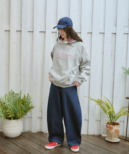 BROKEN BASE（ブロークンベース）の「Balloon Wide Stripe Denim / バルーンワイドストライプデニム（デニムパンツ・メンズ・ブラック/インディゴブルー・MEDIUM/LARGE）」の18枚目の写真