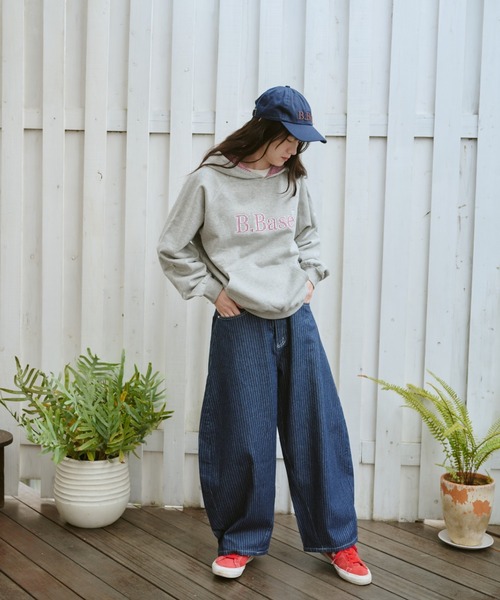BROKEN BASE（ブロークンベース）の「Balloon Wide Stripe Denim / バルーンワイドストライプデニム（デニムパンツ・メンズ・ブラック/インディゴブルー・MEDIUM/LARGE）」の19枚目の写真