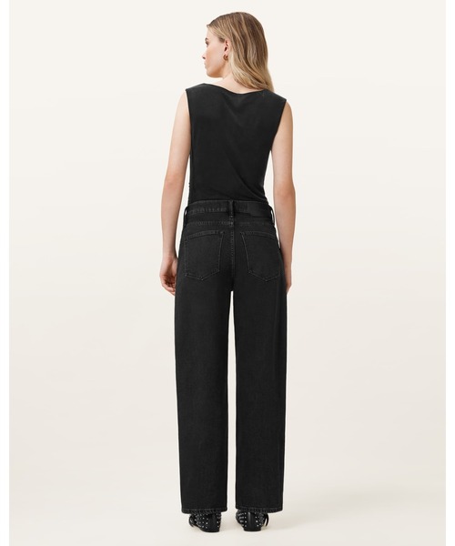 ALLSAINTS（オールセインツ）の「SADIE BARREL LEG DENIM JEANS | SADIE バレル レッグ デニム ジーンズ（デニムパンツ・レディース・ブラック・26/25/24）」の4枚目の写真