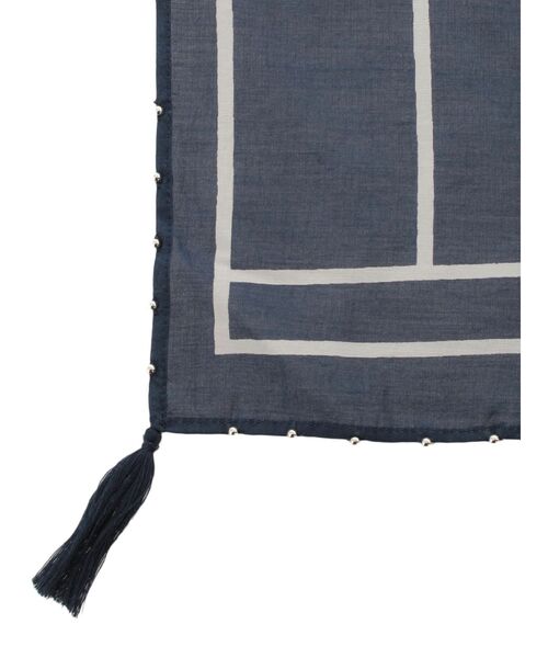 Ungrid（アングリッド）の「ビーズコンビ大判スカーフ（バンダナ/スカーフ・レディース・イエロー/ネイビー・FREE）」の7枚目の写真