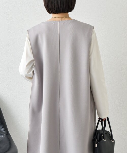 Jena espace merveilleux（ジェナ　エスパスメルヴェイユ）の「バーボタンワッフルジレ（ベスト・レディース・チャコールグレー/ベージュ/グレー・FREE）」の11枚目の写真