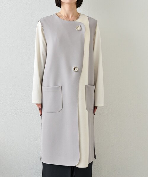 Jena espace merveilleux（ジェナ　エスパスメルヴェイユ）の「バーボタンワッフルジレ（ベスト・レディース・チャコールグレー/ベージュ/グレー・FREE）」の13枚目の写真