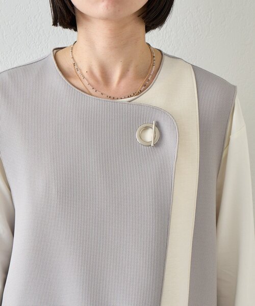Jena espace merveilleux（ジェナ　エスパスメルヴェイユ）の「バーボタンワッフルジレ（ベスト・レディース・チャコールグレー/ベージュ/グレー・FREE）」の17枚目の写真