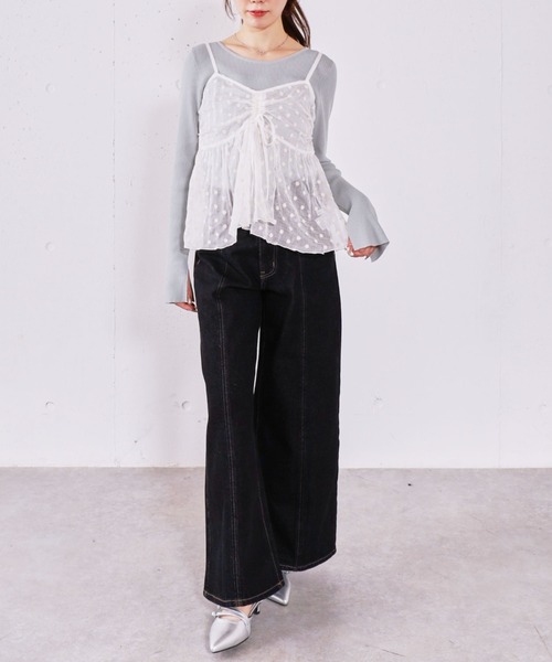 archives（アルシーヴ）の「フラワー刺繍ビスチェ×リブニットプルオーバーＳＥＴ（アンサンブル・レディース・グリーン/オフホワイト/ブラック・MEDIUM）」の15枚目の写真