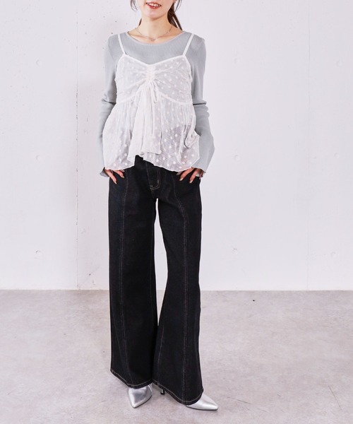 archives（アルシーヴ）の「フラワー刺繍ビスチェ×リブニットプルオーバーＳＥＴ（アンサンブル・レディース・グリーン/オフホワイト/ブラック・MEDIUM）」の16枚目の写真