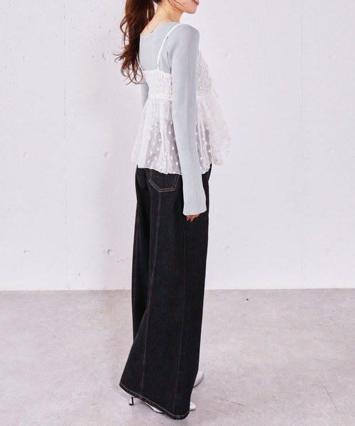 archives（アルシーヴ）の「フラワー刺繍ビスチェ×リブニットプルオーバーＳＥＴ（アンサンブル・レディース・グリーン/オフホワイト/ブラック・MEDIUM）」の17枚目の写真