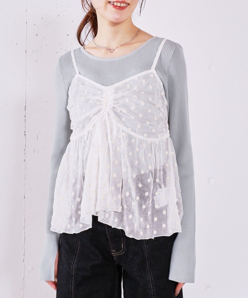 archives（アルシーヴ）の「フラワー刺繍ビスチェ×リブニットプルオーバーＳＥＴ（アンサンブル・レディース・グリーン/オフホワイト/ブラック・MEDIUM）」の11枚目の写真