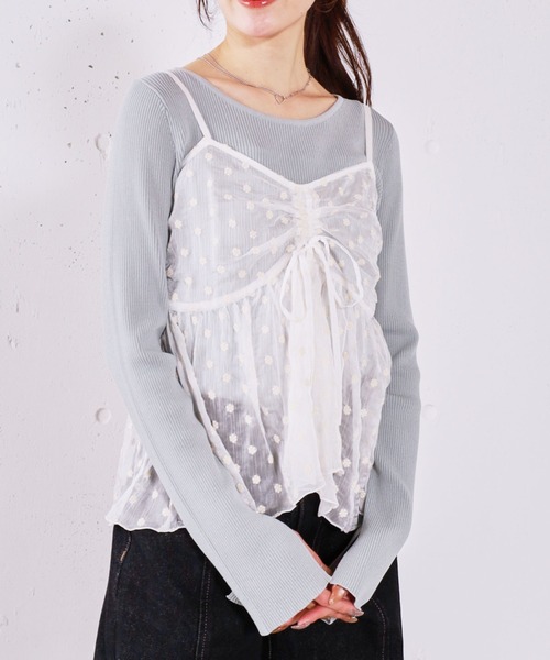 archives（アルシーヴ）の「フラワー刺繍ビスチェ×リブニットプルオーバーＳＥＴ（アンサンブル・レディース・グリーン/オフホワイト/ブラック・MEDIUM）」の12枚目の写真