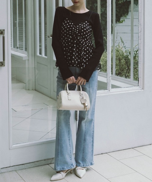 archives（アルシーヴ）の「フラワー刺繍ビスチェ×リブニットプルオーバーＳＥＴ（アンサンブル・レディース・グリーン/オフホワイト/ブラック・MEDIUM）」の9枚目の写真