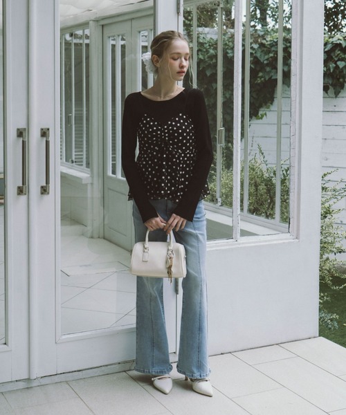 archives（アルシーヴ）の「フラワー刺繍ビスチェ×リブニットプルオーバーＳＥＴ（アンサンブル・レディース・グリーン/オフホワイト/ブラック・MEDIUM）」の8枚目の写真