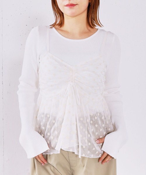 archives（アルシーヴ）の「フラワー刺繍ビスチェ×リブニットプルオーバーＳＥＴ（アンサンブル・レディース・グリーン/オフホワイト/ブラック・MEDIUM）」の19枚目の写真