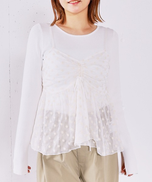 archives（アルシーヴ）の「フラワー刺繍ビスチェ×リブニットプルオーバーＳＥＴ（アンサンブル・レディース・グリーン/オフホワイト/ブラック・MEDIUM）」の21枚目の写真