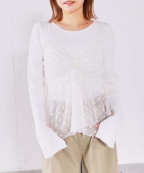 archives（アルシーヴ）の「フラワー刺繍ビスチェ×リブニットプルオーバーＳＥＴ（アンサンブル・レディース・グリーン/オフホワイト/ブラック・MEDIUM）」の20枚目の写真