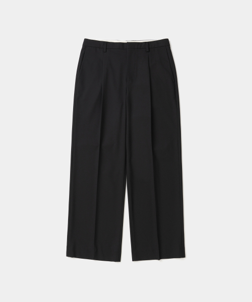 UNIFORM BRIDGE(ユニフォームブリッジ)の「refined one tuck slacks wide fit black(スラックス・メンズ・その他・SMALL/MEDIUM/LARGE/X-LARGE/XX-LARGE)」の1枚目の写真