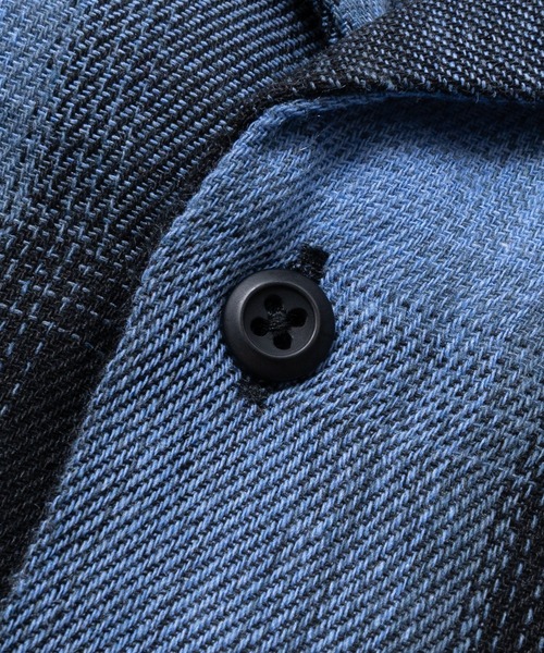 JOHN'S CLOSET(ジョンズクローゼット)の「【a】オンブレチェック ボックスシルエット オープンカラー半袖シャツ(シャツ/ブラウス・メンズ・ブラック/ブルー/ホワイト・MEDIUM/LARGE)」の5枚目の写真