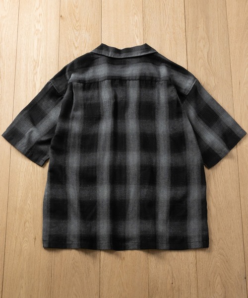 JOHN'S CLOSET(ジョンズクローゼット)の「【a】オンブレチェック ボックスシルエット オープンカラー半袖シャツ(シャツ/ブラウス・メンズ・ブラック/ブルー/ホワイト・MEDIUM/LARGE)」の11枚目の写真