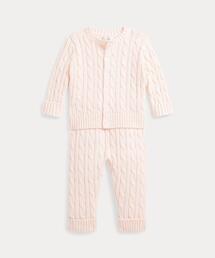 POLO RALPH LAUREN CHILDRENSWEAR（ポロ ラルフ ローレン チルドレンズウェア）の「ケーブルニット コットン カーディガン & パンツ セット（その他ベビーウェア）」