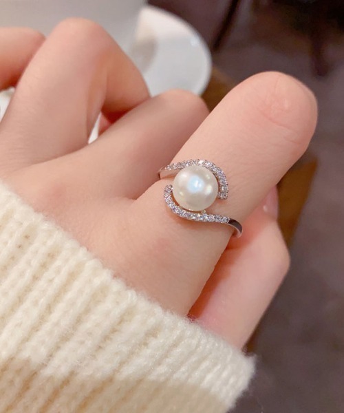 shoppinggo(ショッピングゴー)の「指輪 パール オープン リング フリーサイズ シンプル ゴールド(リング・レディース・シルバー/ゴールド・FREE)」の13枚目の写真