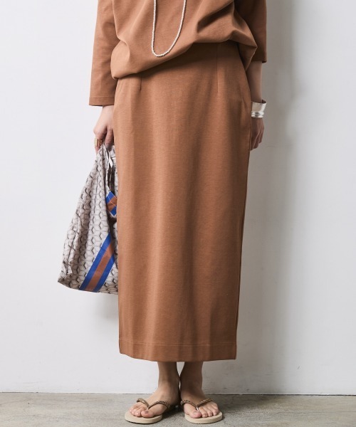 CHIC STYLE(シックスタイル)の「ダンボールカットソータイトスカート<大きいサイズ有>シックスタイル(スカート・レディース・ブラック/モカ・M/L/LL/3L/4L/5L)」の9枚目の写真