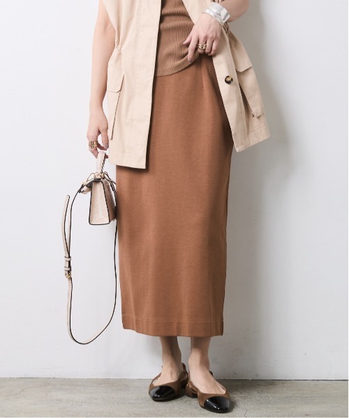 CHIC STYLE(シックスタイル)の「ダンボールカットソータイトスカート<大きいサイズ有>シックスタイル(スカート・レディース・ブラック/モカ・M/L/LL/3L/4L/5L)」の14枚目の写真