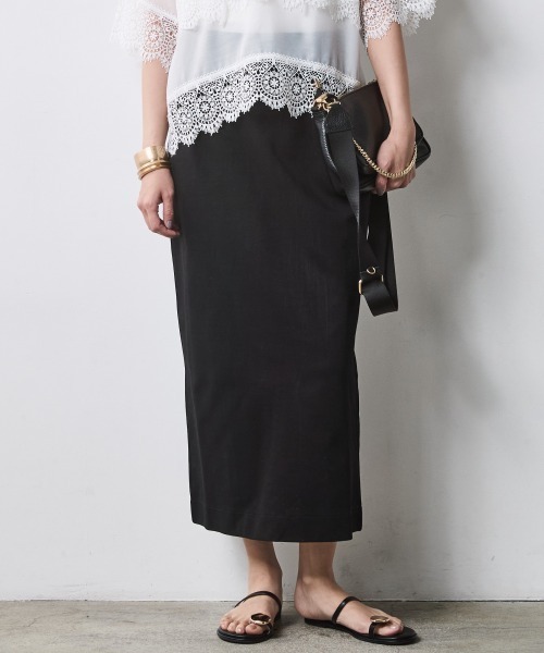 CHIC STYLE(シックスタイル)の「ダンボールカットソータイトスカート<大きいサイズ有>シックスタイル(スカート・レディース・ブラック/モカ・M/L/LL/3L/4L/5L)」の18枚目の写真